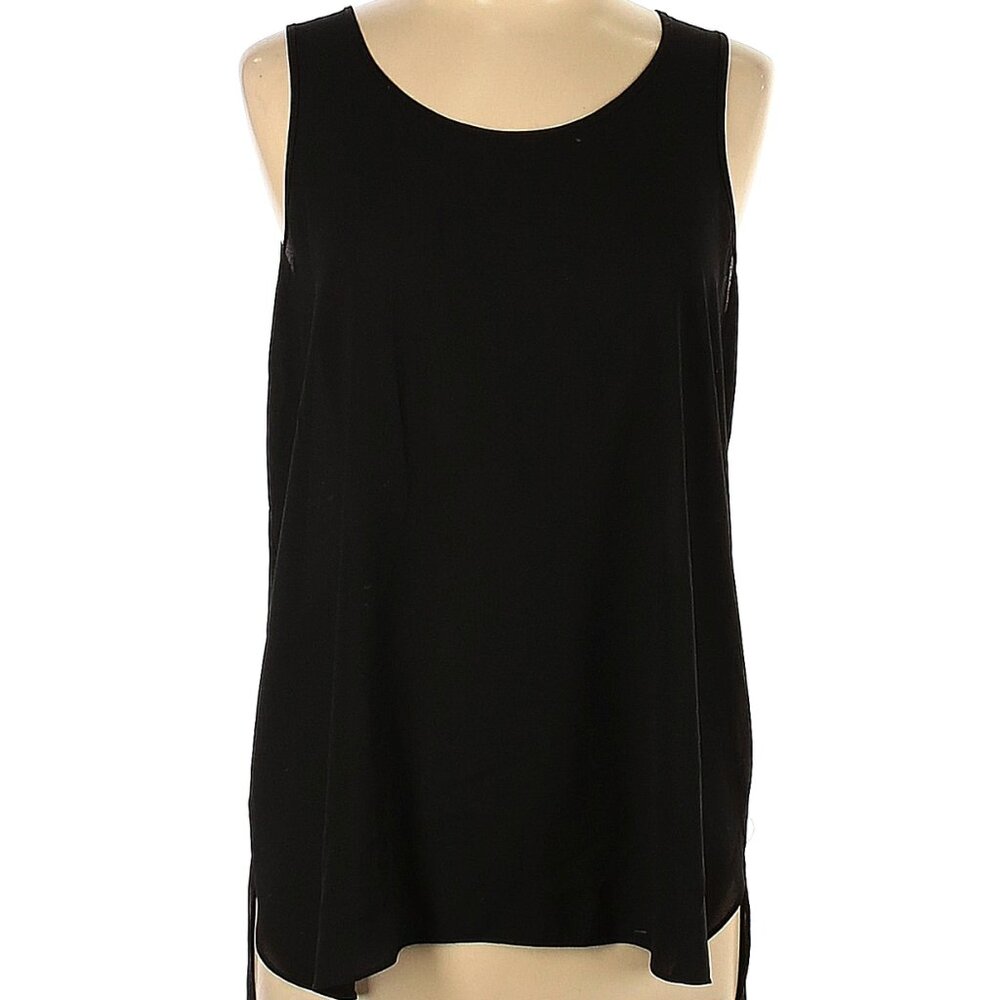 Lola & Sophie Size L Sleeveless Black tunic length blouse